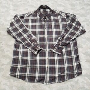Viyella Shirt Mens 2XL Gray Pockets Long Sleeve Button-Up Plaid
